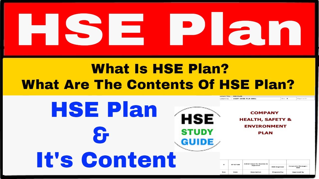 What Is HSE Plan | What Are the Contents Of HSE Plan | HSE Plan In Hindi | HSE STUDY GUIDE