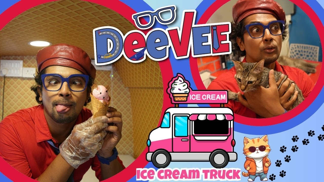 Deevee Educational videos for Kids | Learn about Cats & 5 Senses for kids| Cat Cafe & Icecream Truck