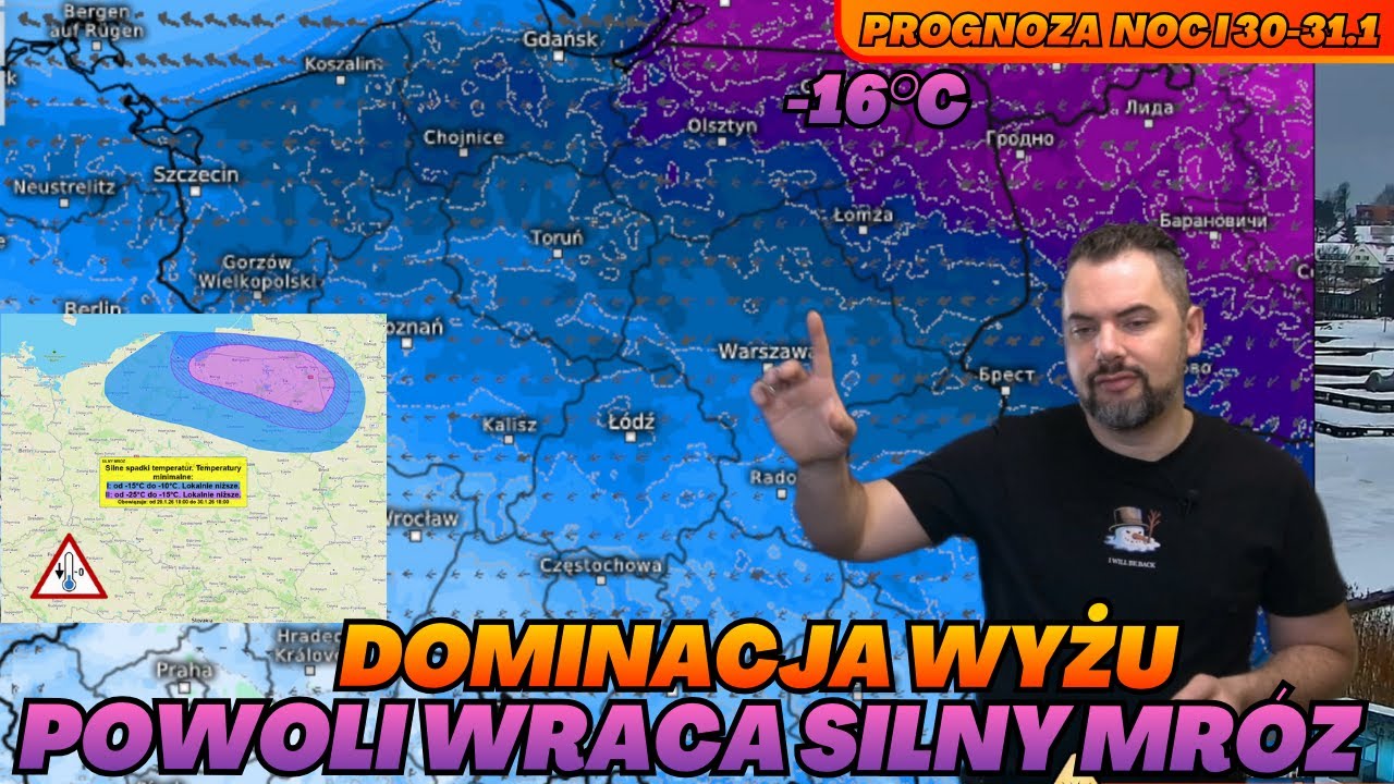 Silny mróz na północnym wschodzie. Poprawa pogody. Dominacja wyżu Daniel. Prognoza pogody