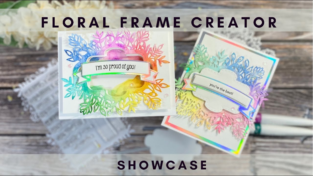 Showcase - Floral Frame Creator - Nuvo Aqua Flow Pens - Rainbow 🌈