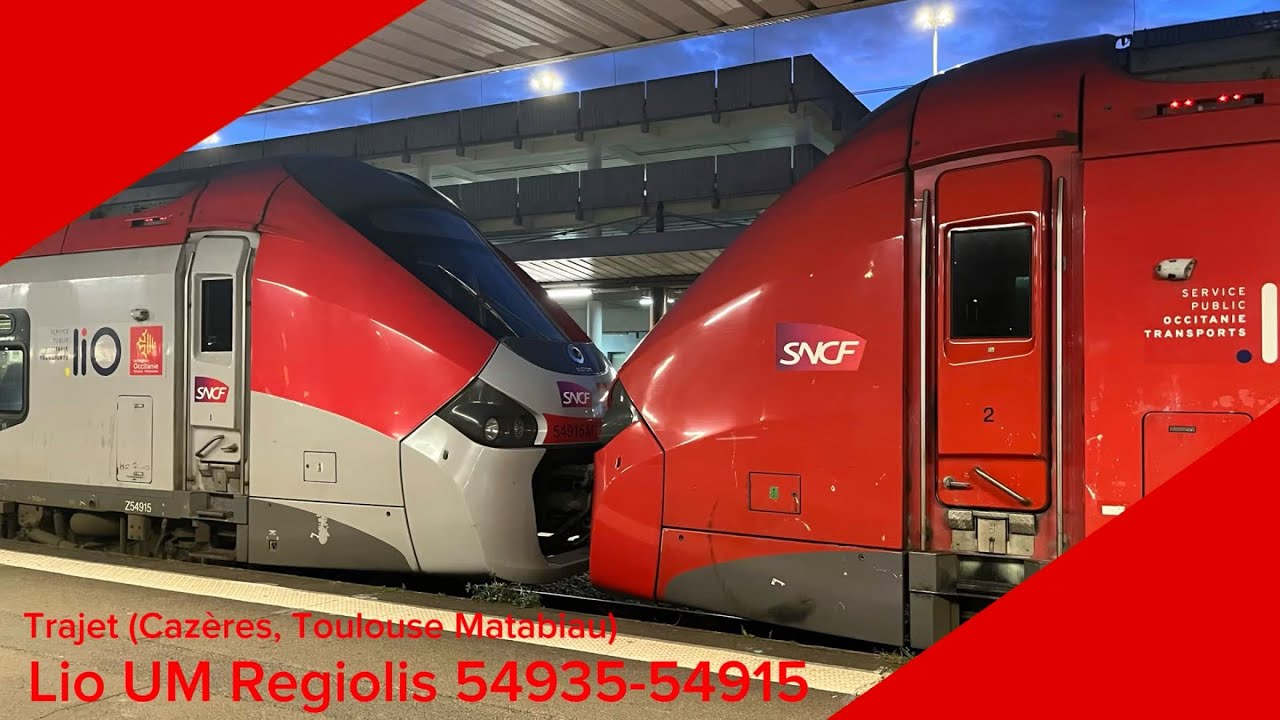 Lio UM Alstom Regiolis 54935-54915 SNCF Trajet (Caz&egrave;res, Toulouse Matabiau)