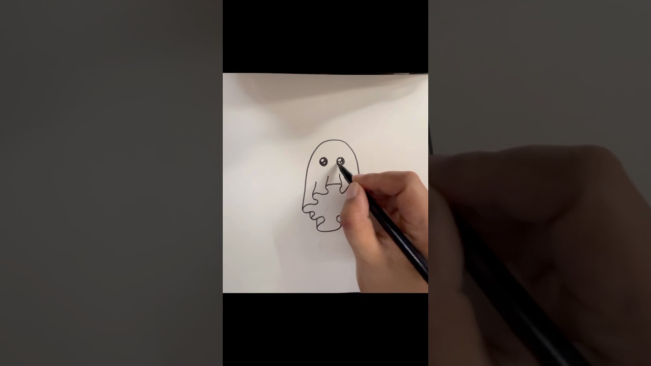 Let&rsquo;s Doodle Cutie Ghost👻#shorts#drawing #drawingtutorial#howtodraw#art #short#drawingforkids