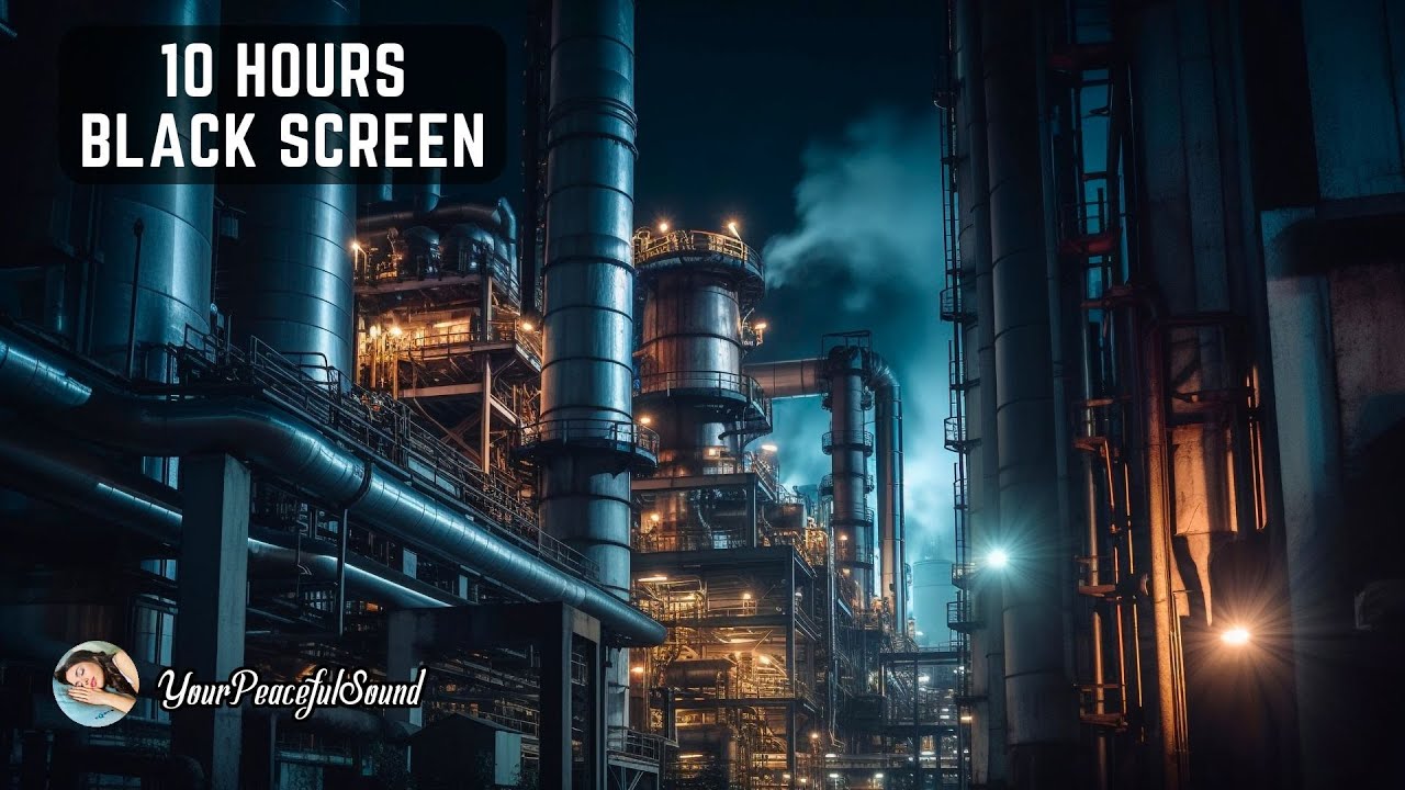 Industrial Factory Sounds | Oil Refinery Ambience | White Noise for Relaxing, Focus or Sleeping