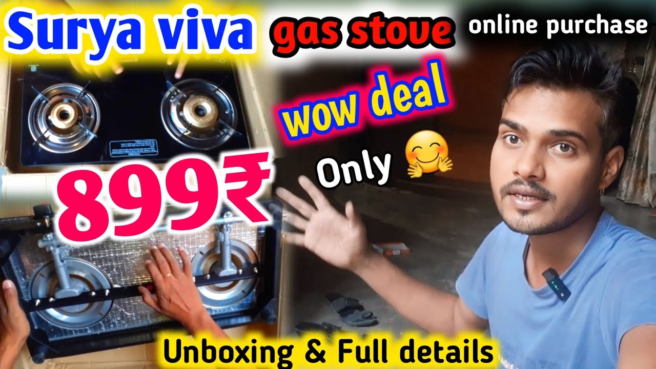 Surya viva Gas stove🔥 online purchase with wow deal🤗 only 899₹ || Unboxing and full detail👍