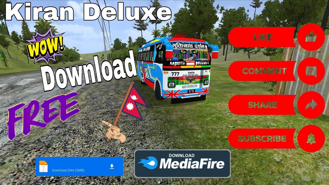 Nepali Kiran Deluxe TaTa Bus Mod for Bus simulator Indonesia Anish Gaming YT 