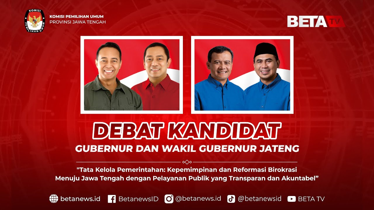 LIVE - Debat Calon Gubernur dan Wakil Gubernur Jawa Tengah Pilkada 2024 | Debat Pertama