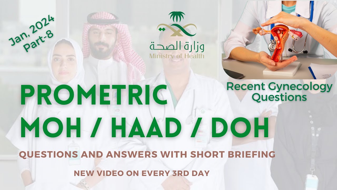 Prometric Gynecology Questions  with Answers for MOH, DHA, HAAD, and More Jan 2024 Test 8 #mohexam
