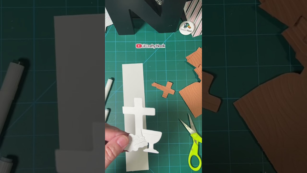 Creating the First Communion Piece with Alcohol Markers and Woodgrain Embossing Folder