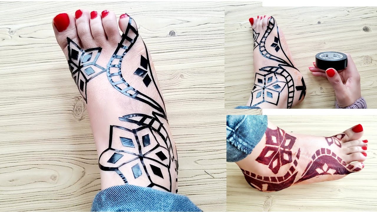 Use the tape to make this unique and beautiful Sudanese henna 😍 beautiful shapes, very wonderful
