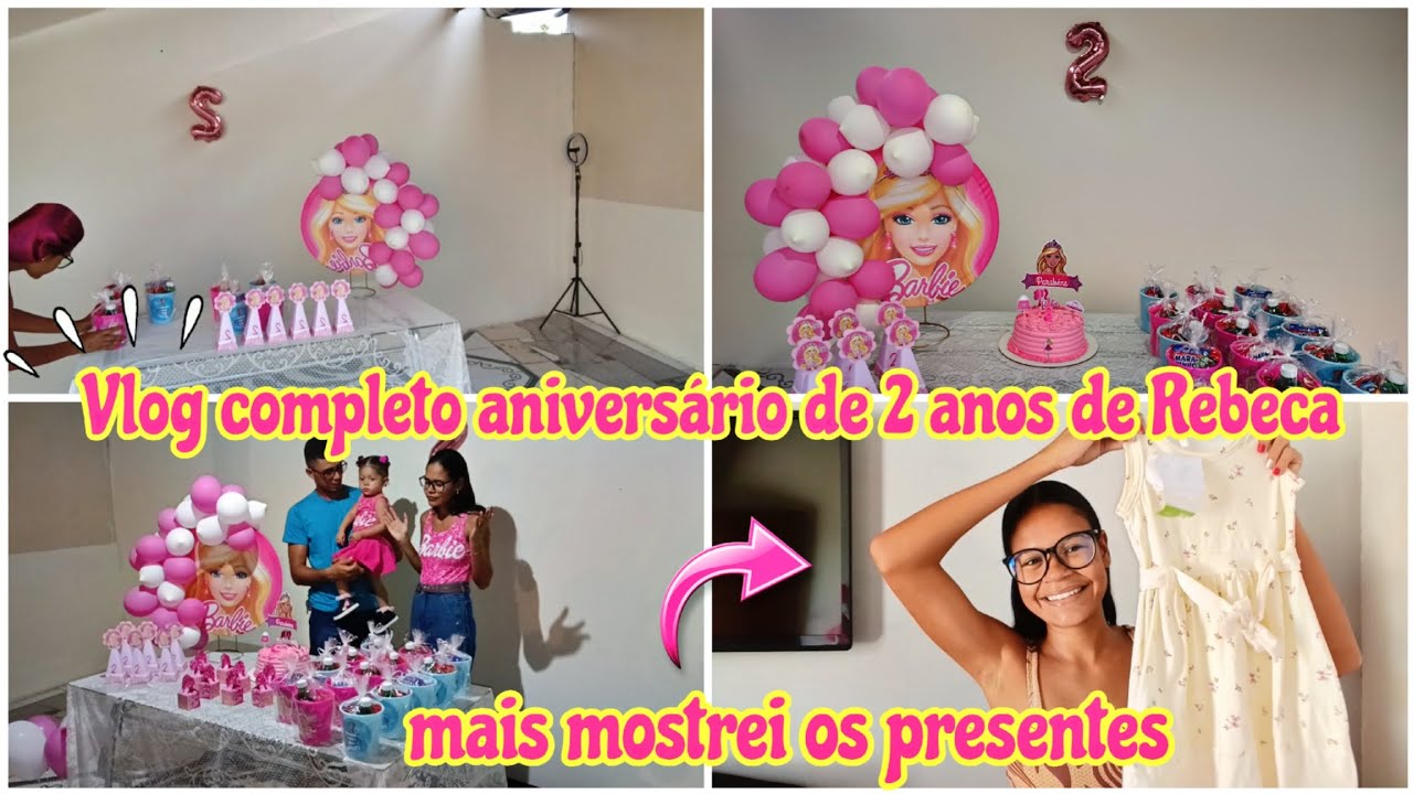 Vlog completo do aniversário de 2 anos de Rebeca | mostrei os presentes 😍🩷🎁