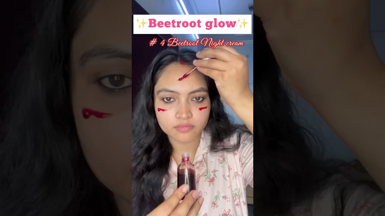 DIY Beetroot night serum for soft & glowing skin🤩✨ #beetroot #shortsvideo #shorts #glowup