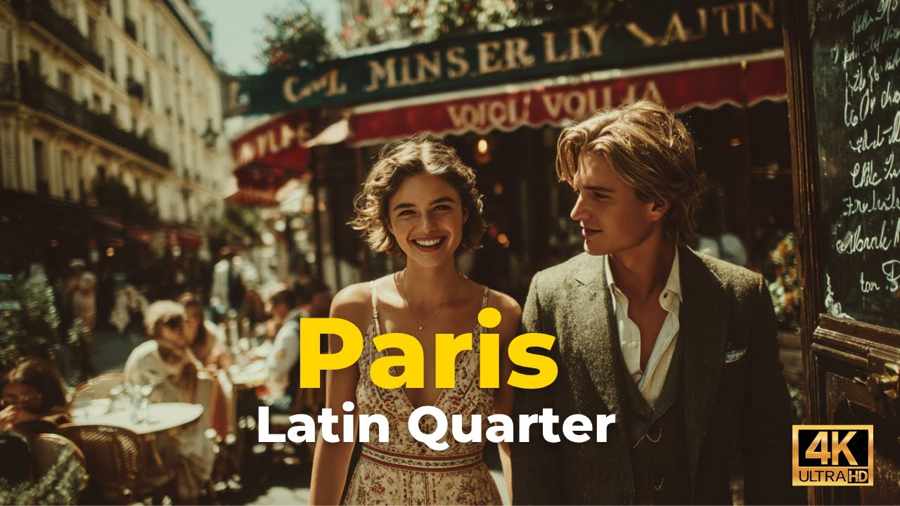 Paris Quartier Latin Walk: Coffeeshops & Restaurants on Rue de la Huchette & Saint-Michel Libraries