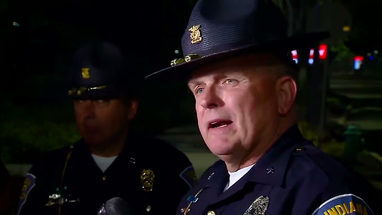 Indiana State Police Superintendent Doug Carter announces death of Trooper Aaron Smith (raw footage)