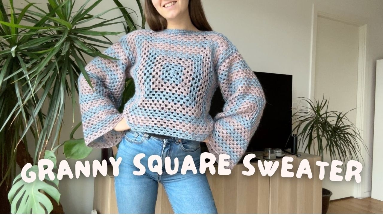 how to crochet: GRANNY SQUARE SWEATER | from 4 granny squares | easy & beginner friendly tutorial