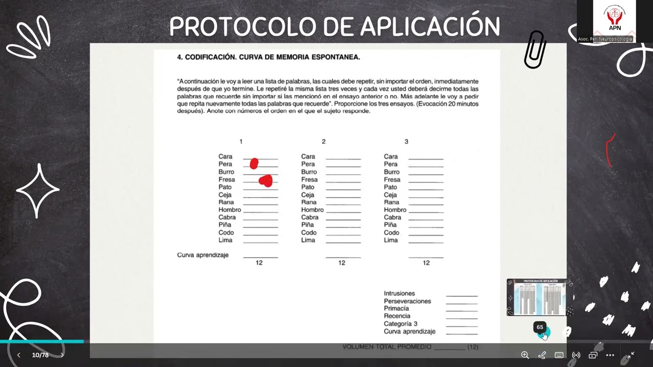 Curso de Actualización en pruebas neuropsicológicas: DNA y NEUROPSI: Atención y memoria