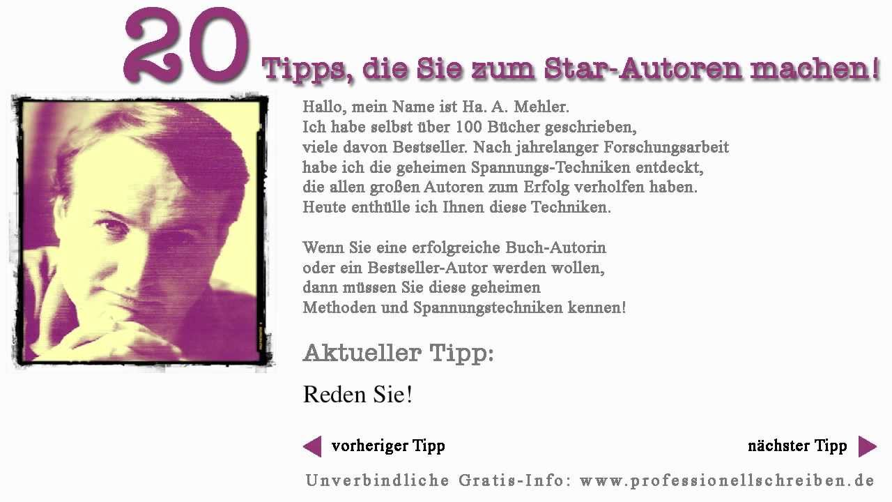 Werden Sie Star-Autor wie King und Rowling - mit 20 Profi-Tipps! TIPP 13