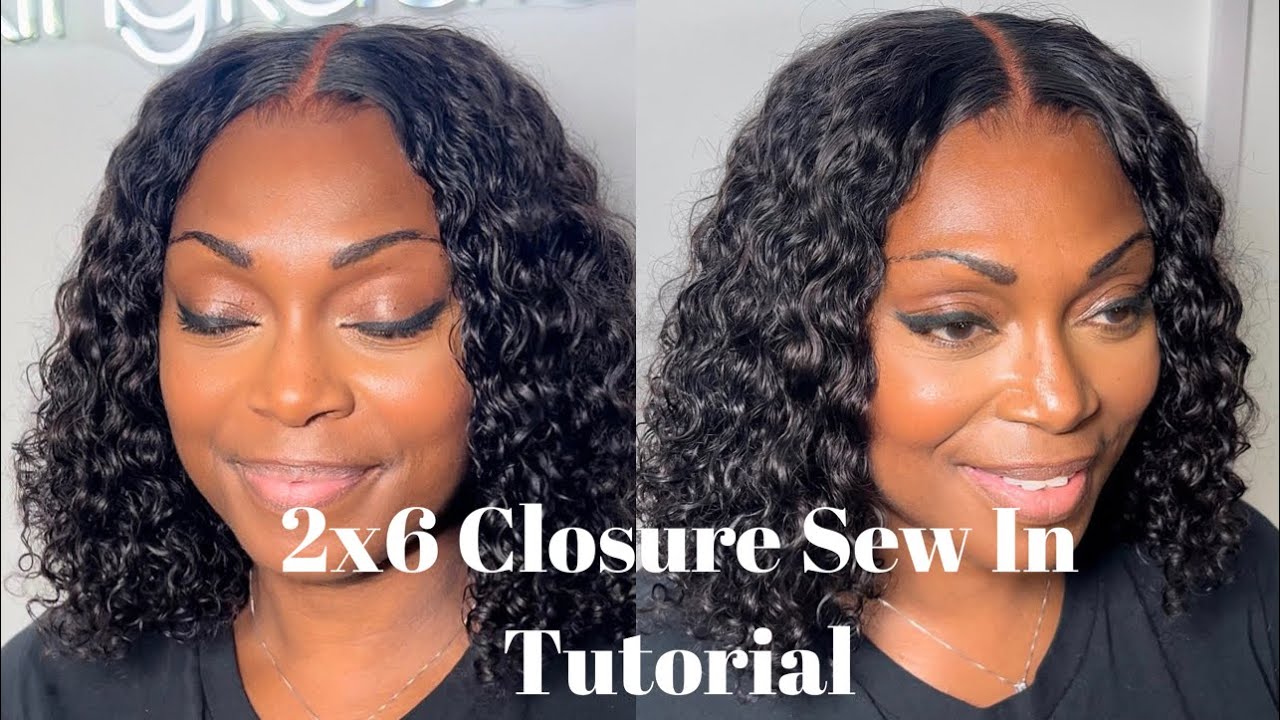 traditional sew in | 2x6 lace closure | glueless method