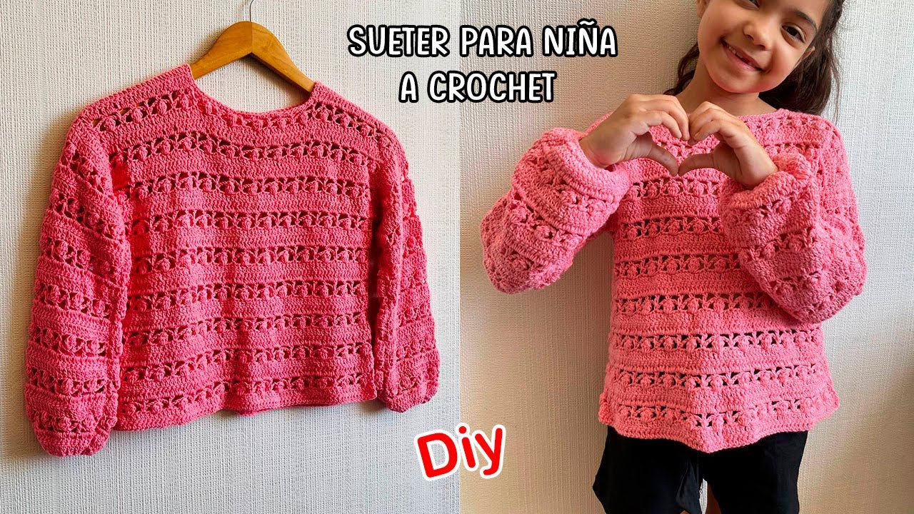 🌈SUETER Tejido a CROCHET para NIÑAS (paso a paso)