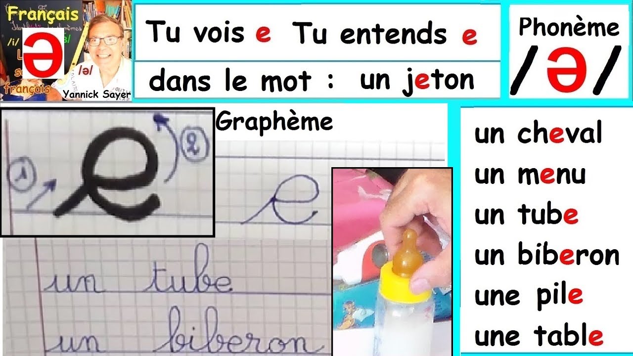 Son du phonème /ə/ et écriture du graphème (e) : Français cp ce1 # 3