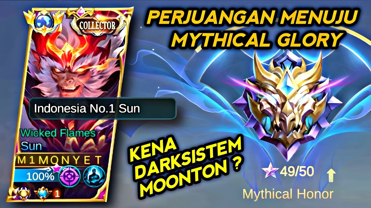 DETIK DETIK MENUJU RANK MYTHICAL GLORY pakai SUN ONLY | MOBILE LEGENDS