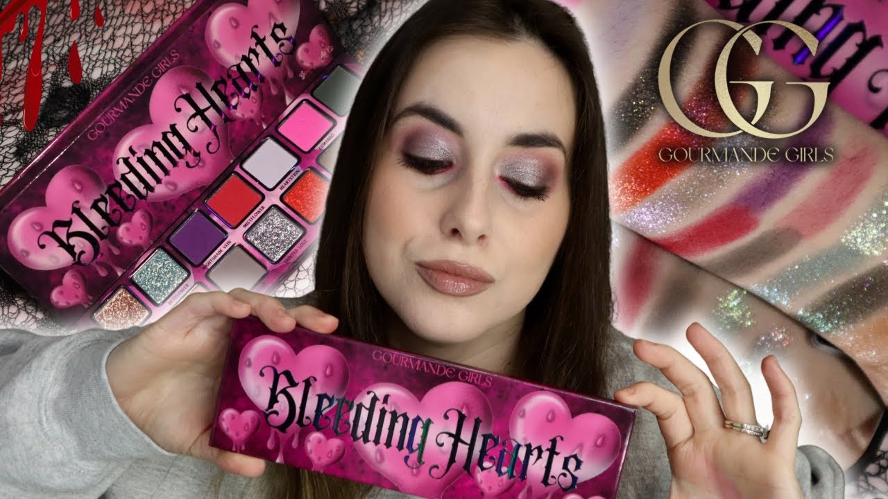NEW Gourmande Girls Cosmetics BLEEDING HEART Palette | Close Ups, Live Swatches, & Demo✨