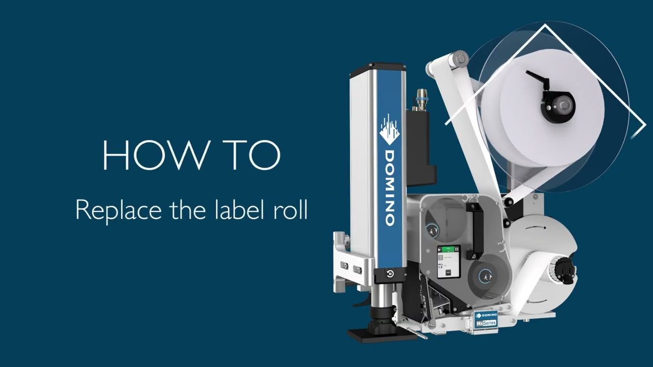 How to replace the label roll on the Mx-Series from Domino Printing