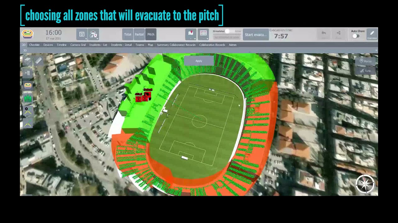 EVAGUIDE pitch evacuation