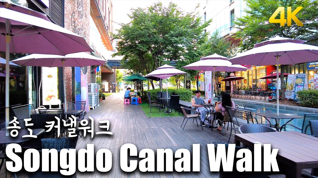 [4K] 30m trip Korea, INCHEON Songdo Canal Walk(ASMR)