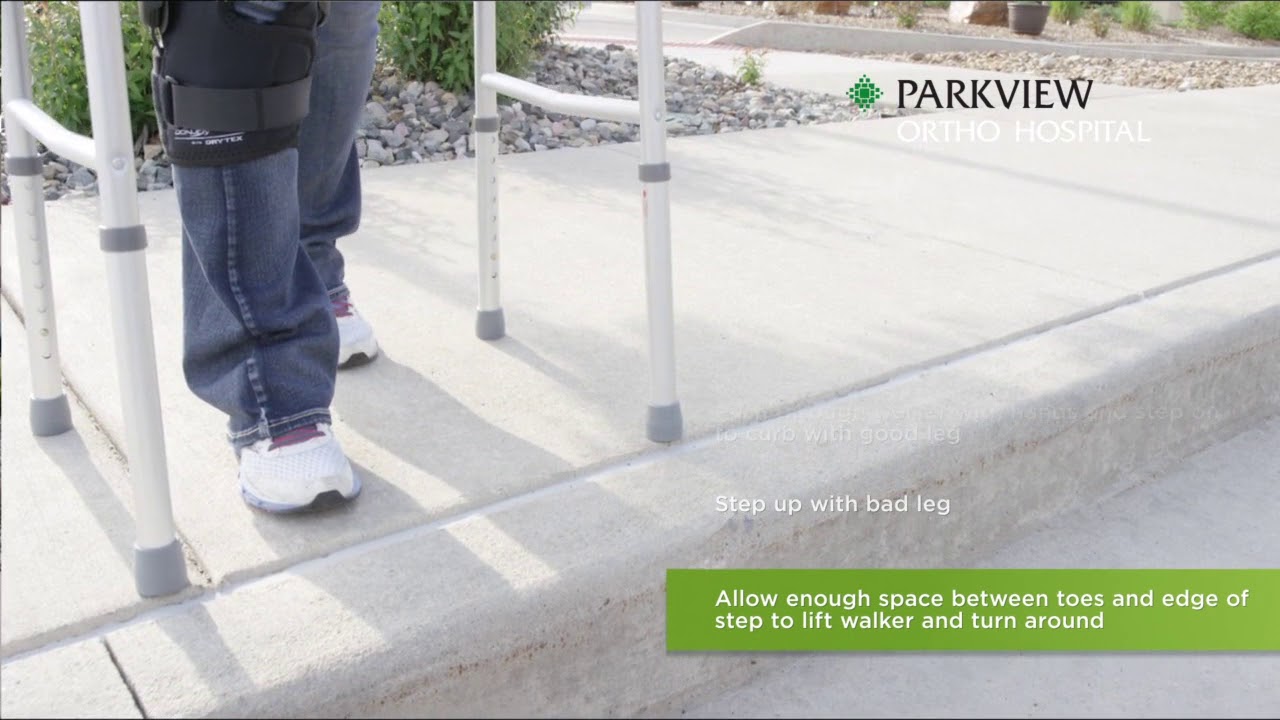 Using a Walker: Going Up a Step