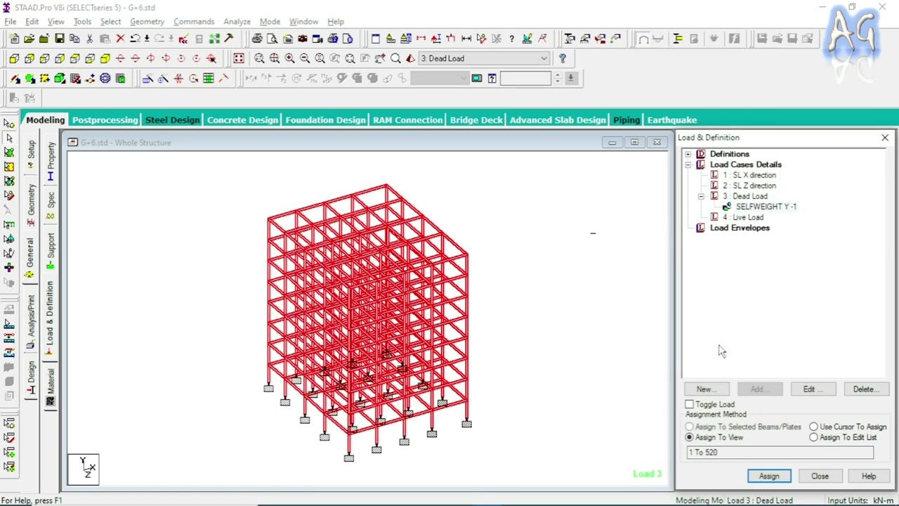 G+6 Storey Building Design Using STAAD Pro. Software Including Seismic Analysis as per IS code Part2