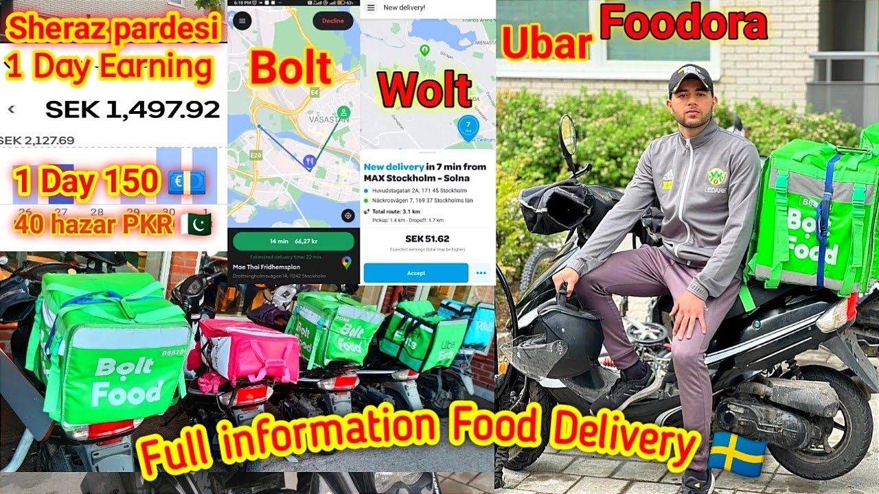 Food Delivery in Sweden 🇸🇪 | Uber Bolt Wolt Foodora jobs in Sweden|Full information ℹ️