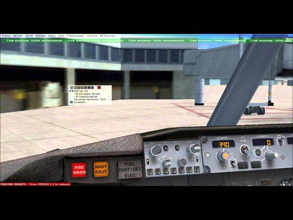 Turkish Airlines Safety announcements sound (No video)