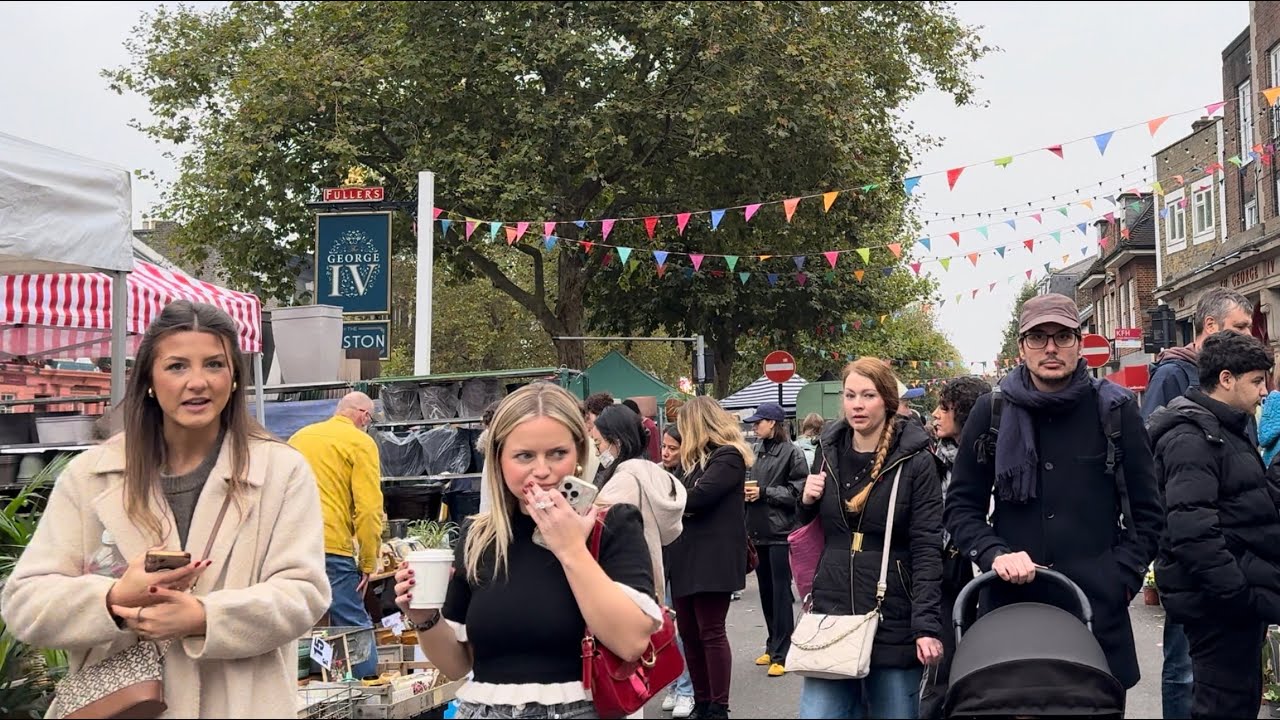 London Walk 🇬🇧 Chiswick High Road & Sunday Flower Market, West London nov 2024