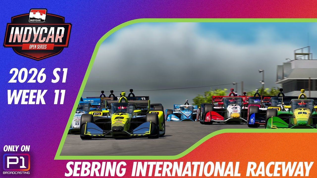 IndyCar Series Mon Night Top Split | SEBRING | 2026S1 W11 | iRacing Broadcast
