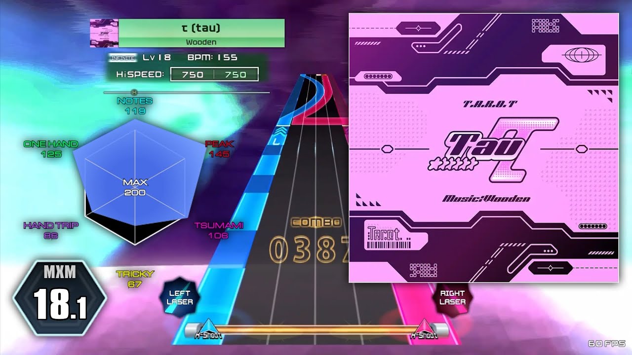 【K-Shoot MANIA v2】&tau; (tau) / Wooden [MXM 18.1] (Custom Chart)