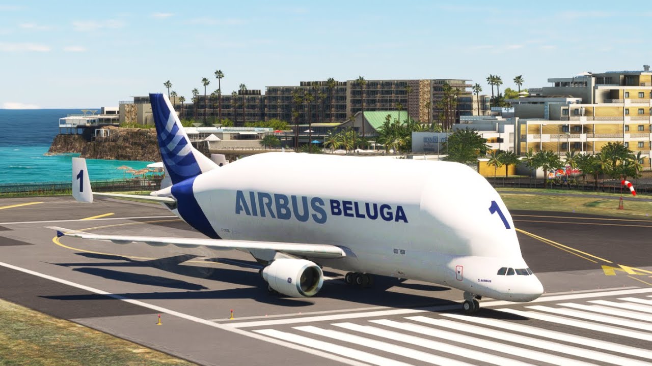 Beluga Heavy Takeoff from St maarten ratisya