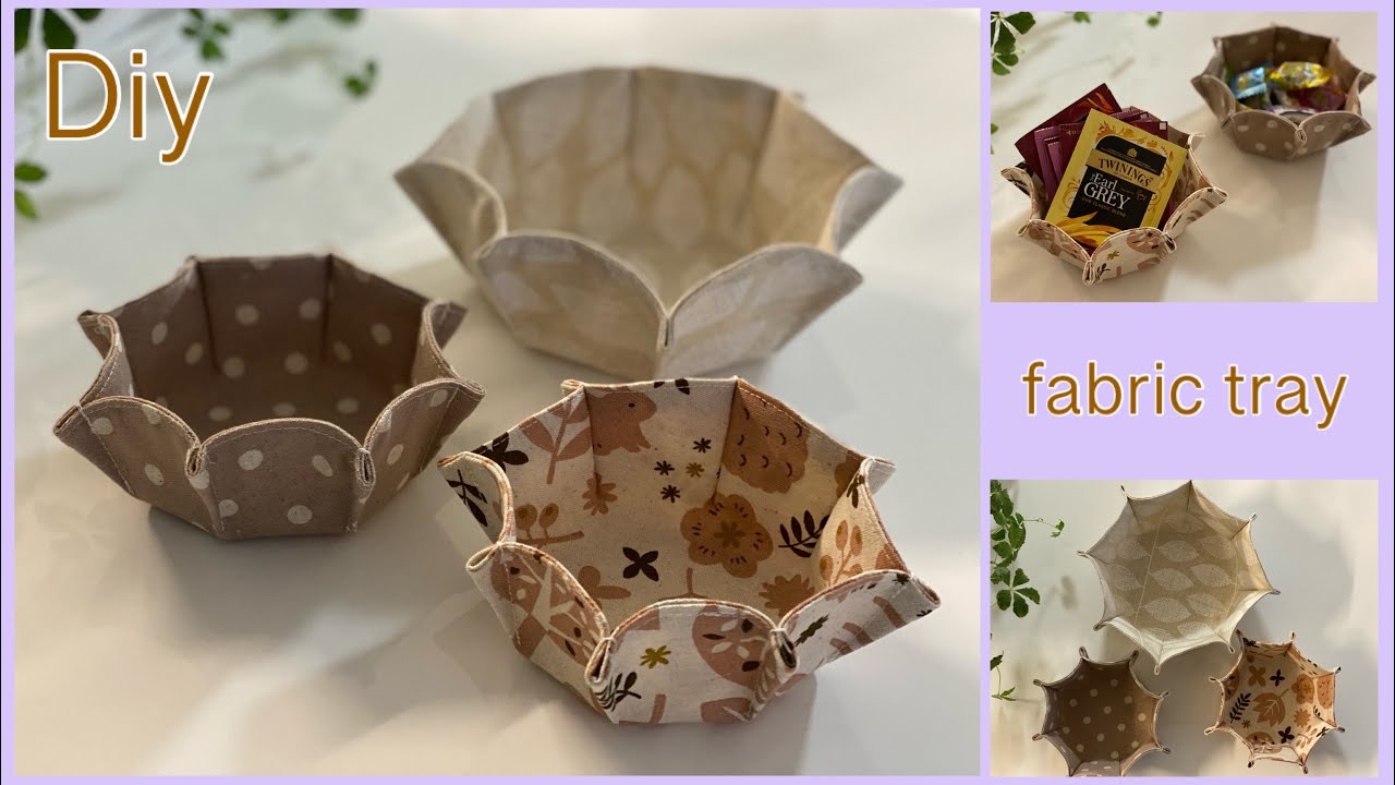 可愛い布トレー作り方 How to make cute fabric tray , multipurpose, easy sewing tutorial, diy, handmade