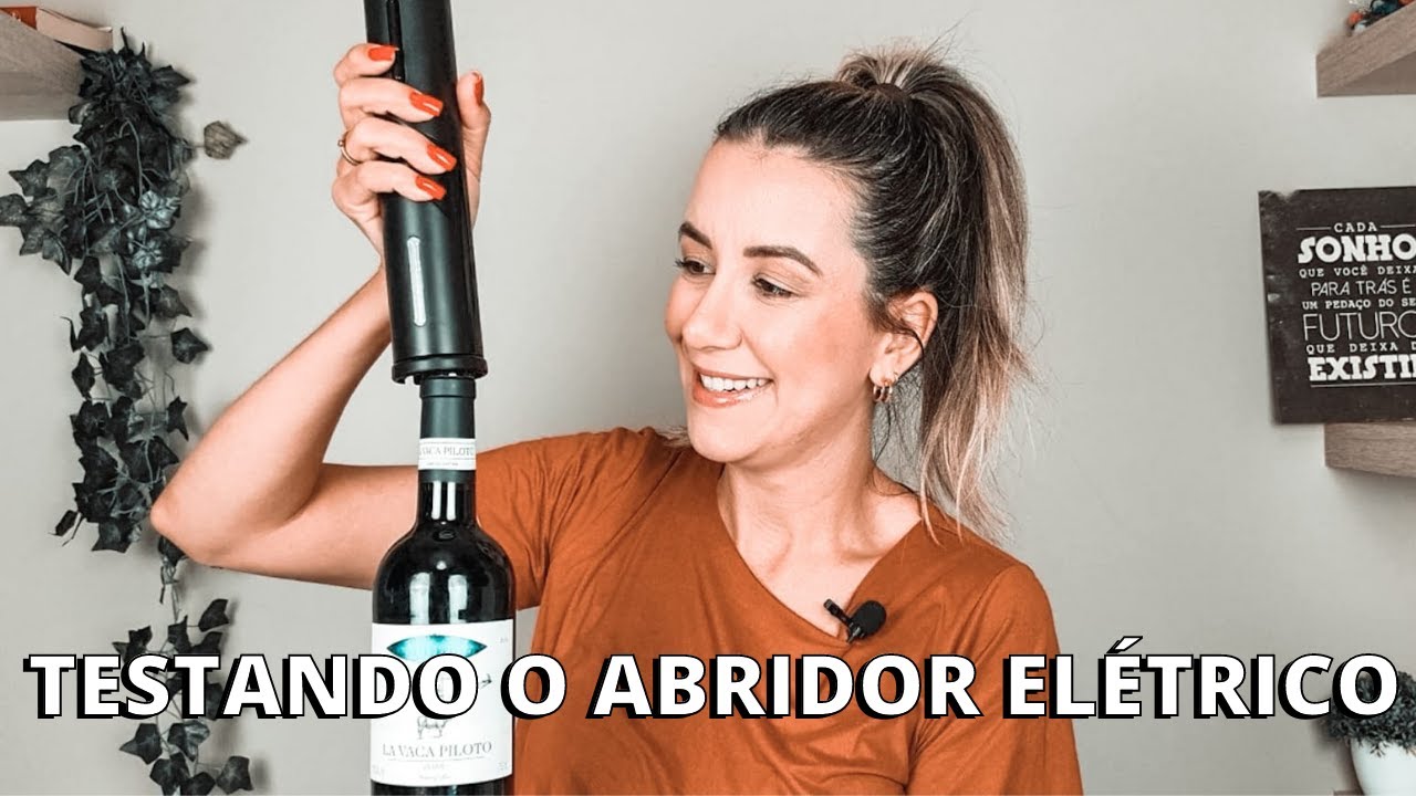 Testando um ABRIDOR DE VINHOS ELÉTRICO, realmente funciona? #vinhos #abridordevinhos 🍷