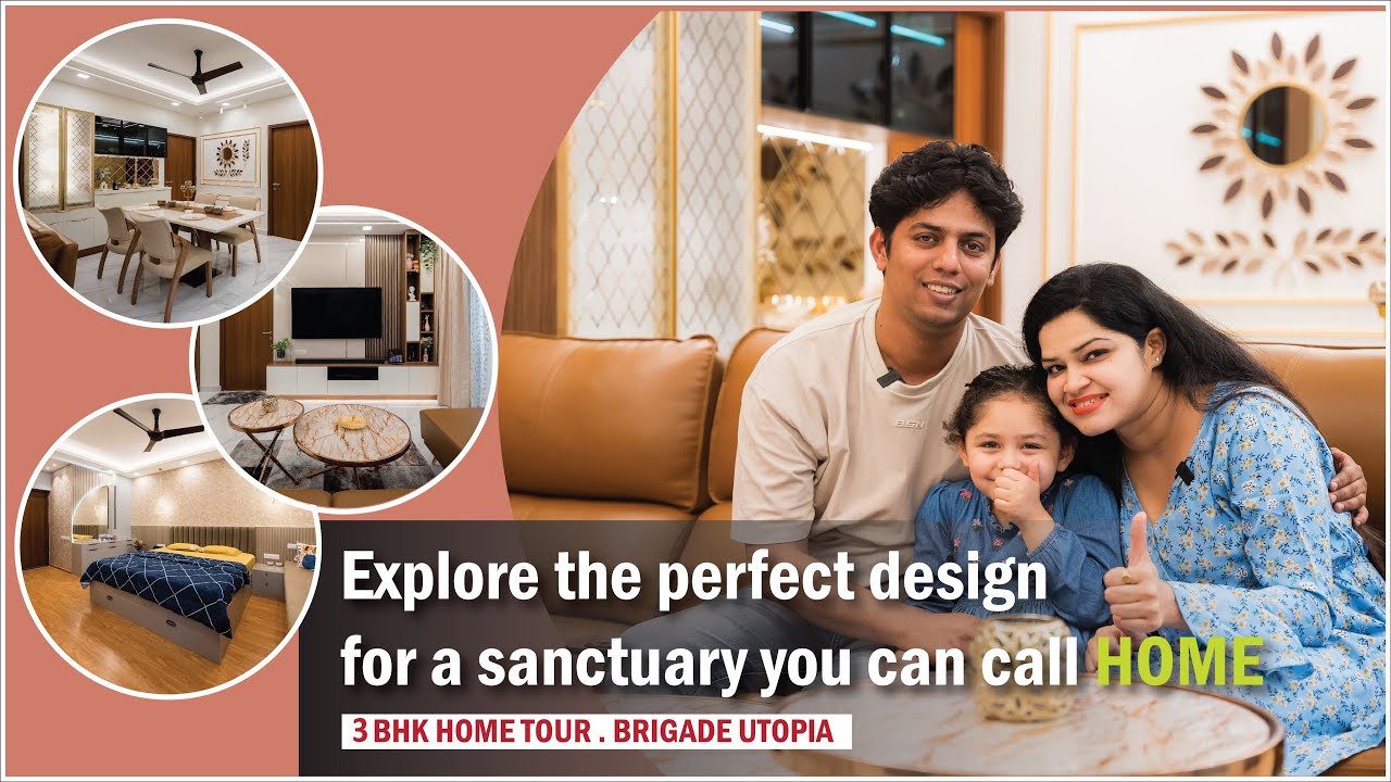 Holistic and Elegant design at Brigade Utopia|3 BHK Home tour |Chattels Design |