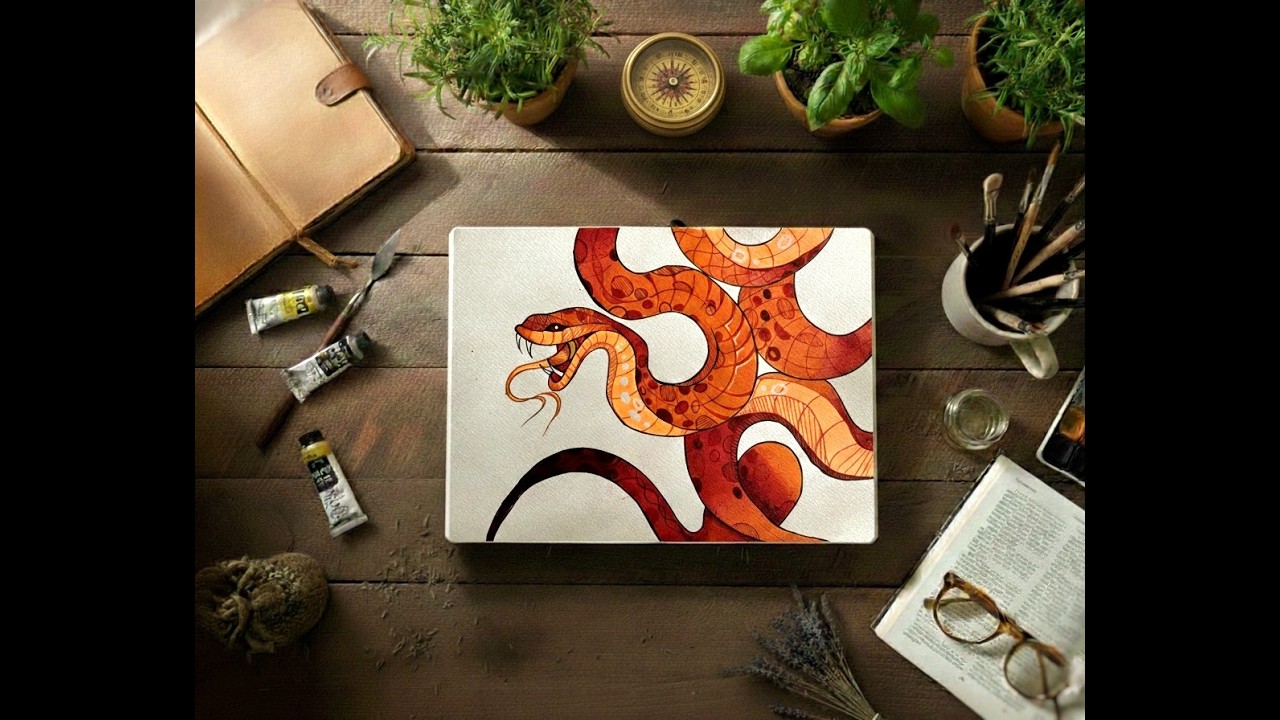 Is this the COOLEST Snake Drawing Ever? 🐍 (Pro Level Art Challenge)