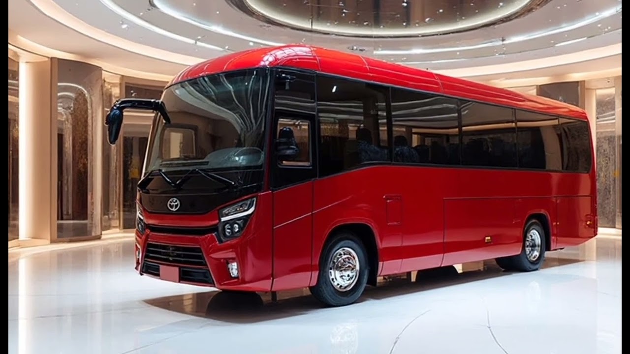  (ชื่อวิดีโอ)   โตโยต้าโคสเตอร์ 2026 สีแดง | มินิบัส VIP หรูหรา 9K Ultra HD ในโชว์รูมสุดหรู