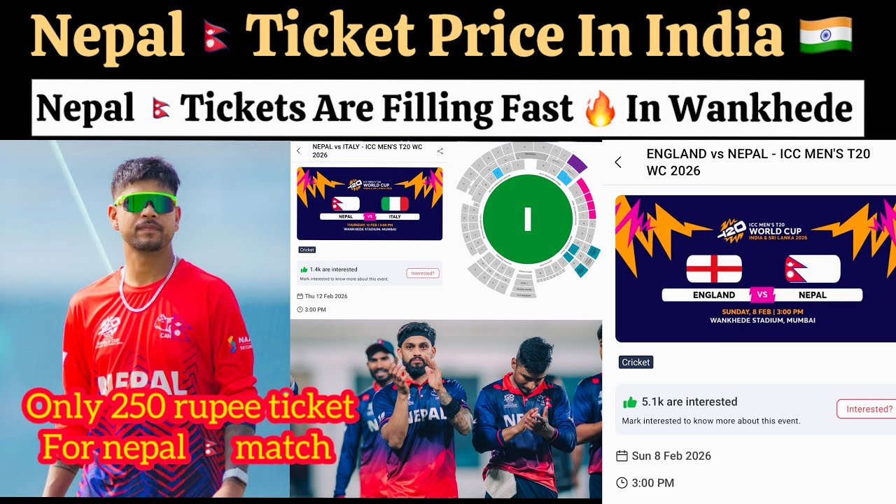 Nepal Shocking Ticket Price In India , ICC Surprise By Nepal Ticket Demand In World Cup 