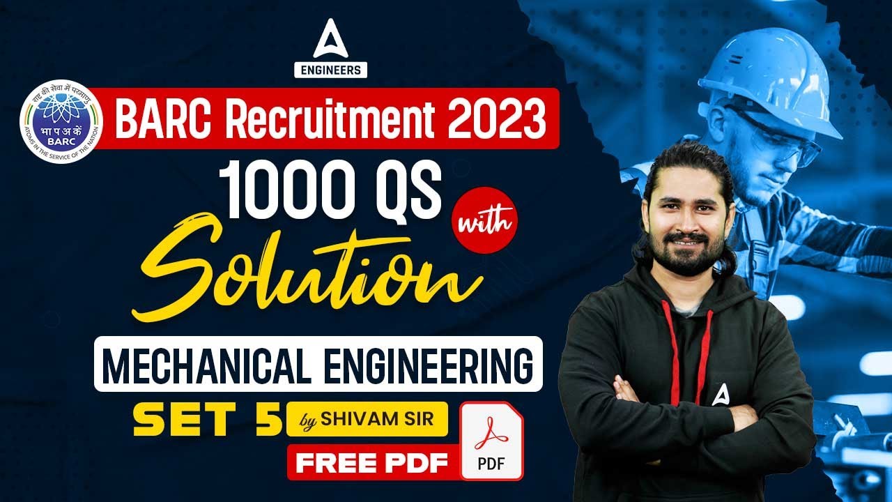 BARC STIPENDIARY TRAINEE CATEGORY 1 PREVlOUS YEAR QUESTION PAPER | BARC MECHANICAL PYQ #5