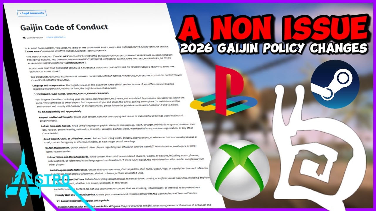 The Gaijin (War Thunder) 2026 Code Of Conduct Changes Are A NON ISSUE