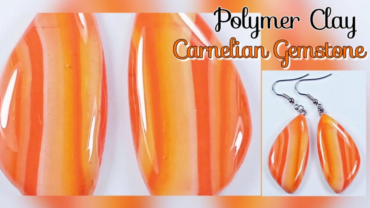 Carnelian Gemstone Earrings Tutorial / Polymer Clay Jewelry / LoviCraft