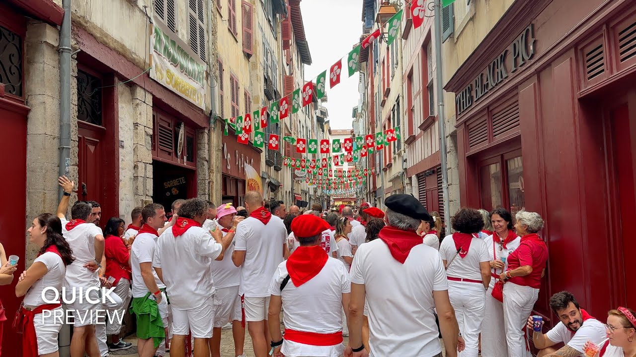 INSIDE Fête de Bayonne 🇫🇷 | 4K - Walking Tour of France’s Most Colorful Festival