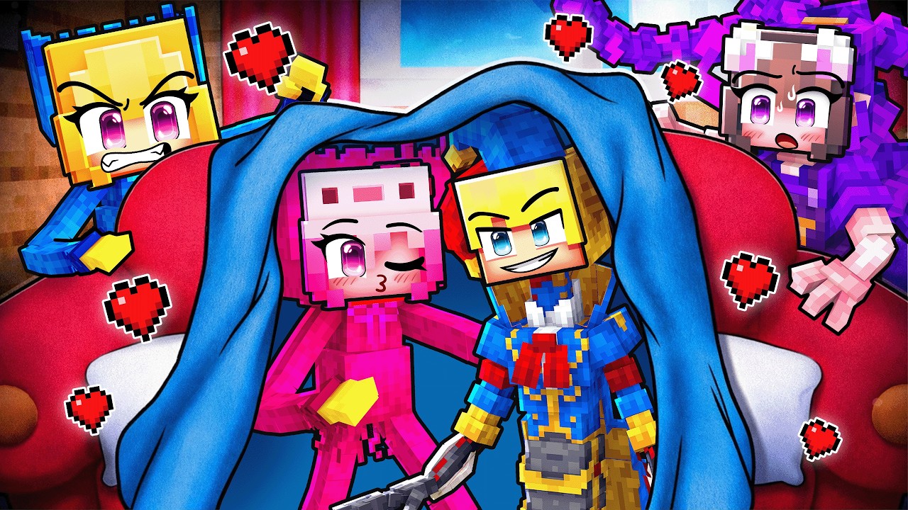 Eine GEHEIME Poppy Playtime PYJAMA PARTY mit meinem CRUSH in Minecraft!