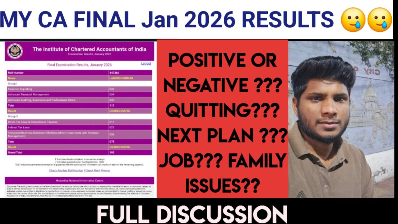 MY CA FINAL RESULTS JAN 2026 | WHATS NEXT PLAN 