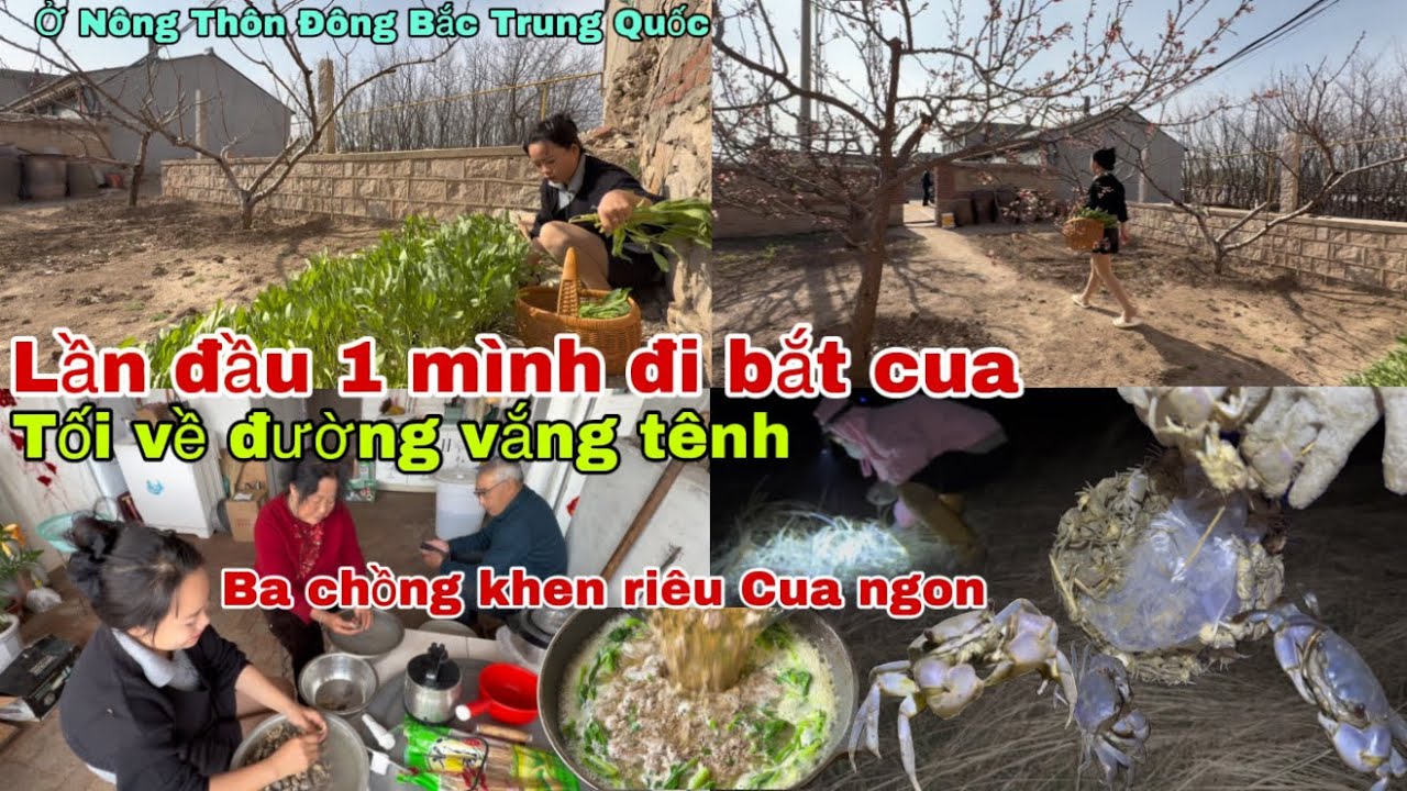#637🇨🇳🇻🇳Lần Đầu 1 mình Đi Bắt Cua ở Trung Quốc,Tối Về Đường Vắng Tênh,Ba Chồng Khen riêu Cua Ngon