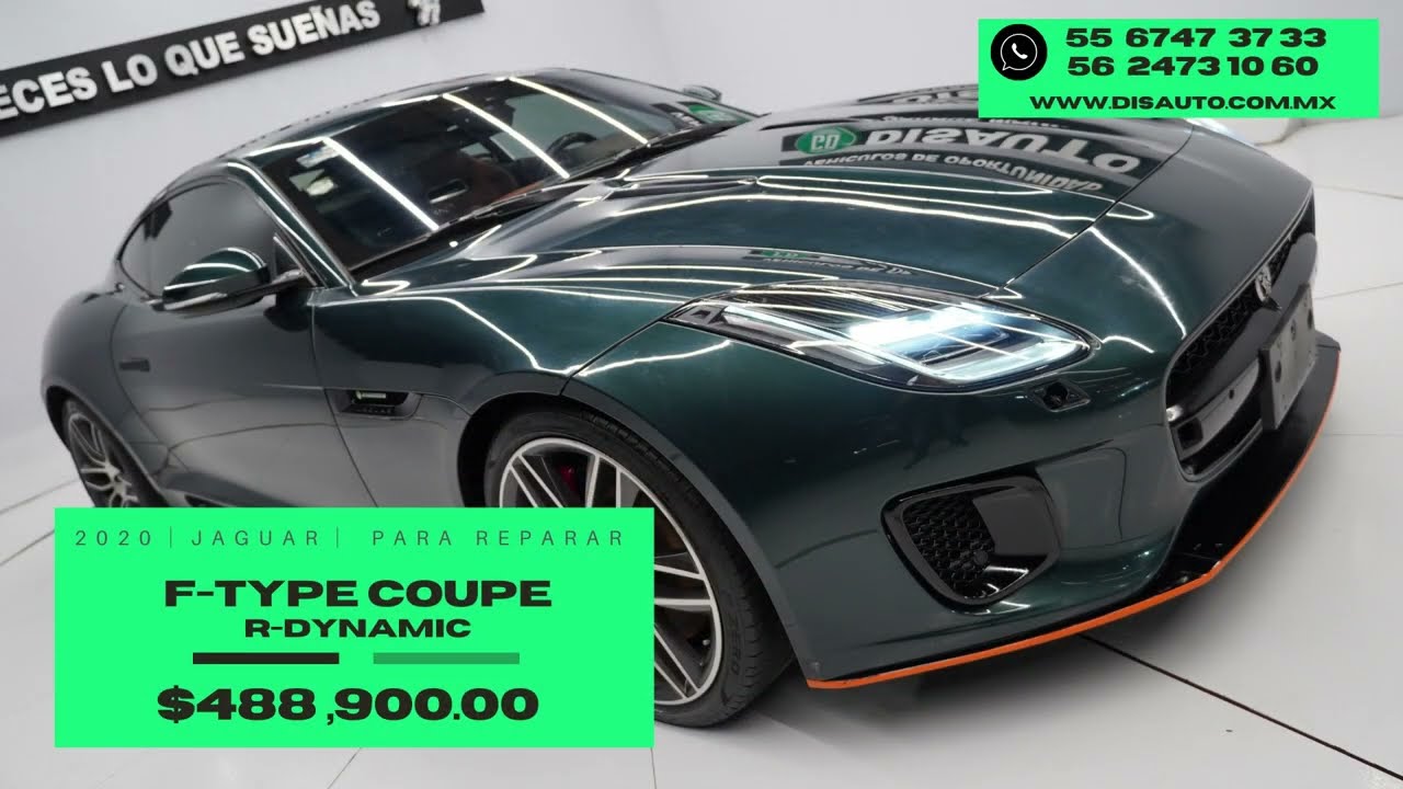 DISAUTO│2020 JAGUAR F-TYPE COUPE 2.0 CON 300 HP 37,000 KIL SONIDO MERIDIAN RINES ALCANTARA PIEL GPS.